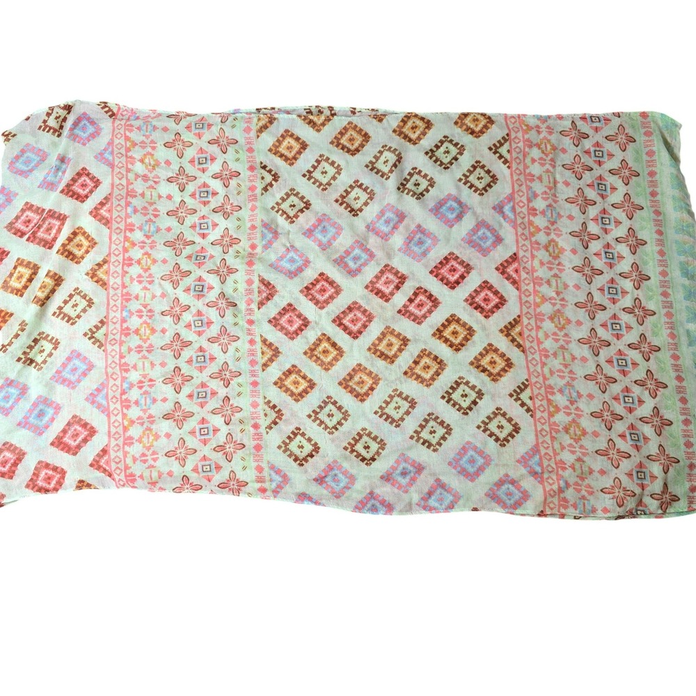 Infinity Scarf Wrap Pink Peach Orange Tan Cream Lightweight 34" x 20"